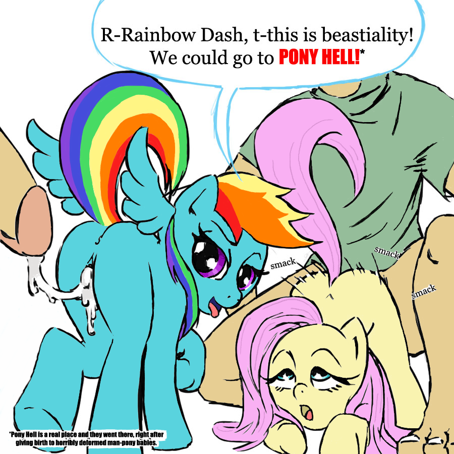 1800 bottomless equine faceless_male female feral fluttershy_(mlp) friendship_is_magic human human_on_feral interspecies male male_human/female_feral male_on_feral my_little_pony nude pegasus rainbow_dash_(mlp) sex size_difference straight toony white_background zoophilia