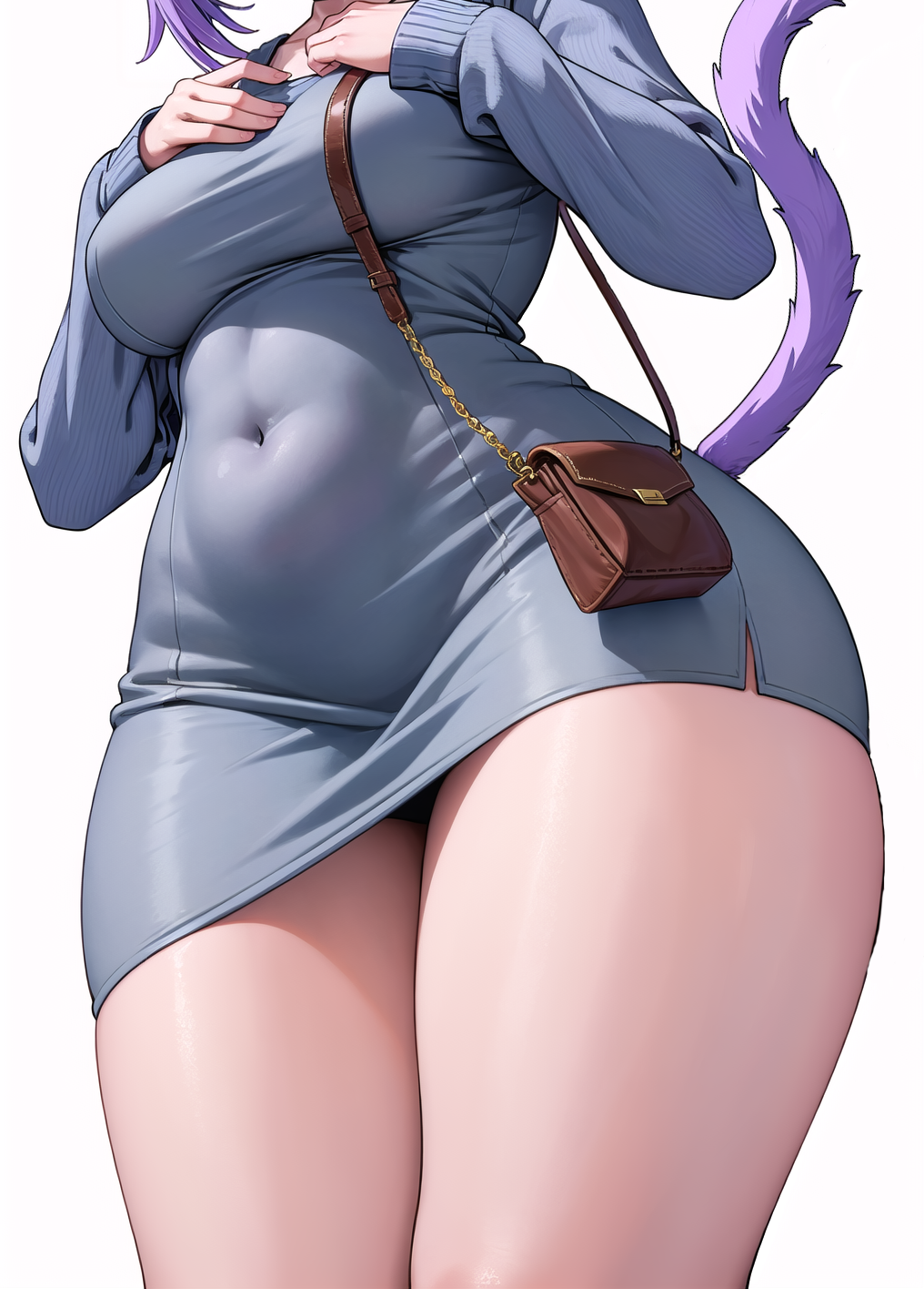 1girls ai_generated ass breasts cat_ears cat_tail catgirl dat_ass dress female hololive large_ass large_breasts light-skinned_female light_skin mask mogumachine nekomata_okayu purple_eyes purple_hair short_hair simple_background stable_diffusion tail thick_thighs tight_clothing virtual_youtuber