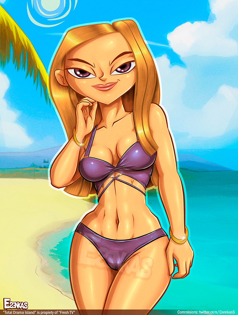 1girls bikini blonde_hair esenkas girl julia_(tdi) long_hair total_drama_(series) total_drama_island total_drama_island_(2023)