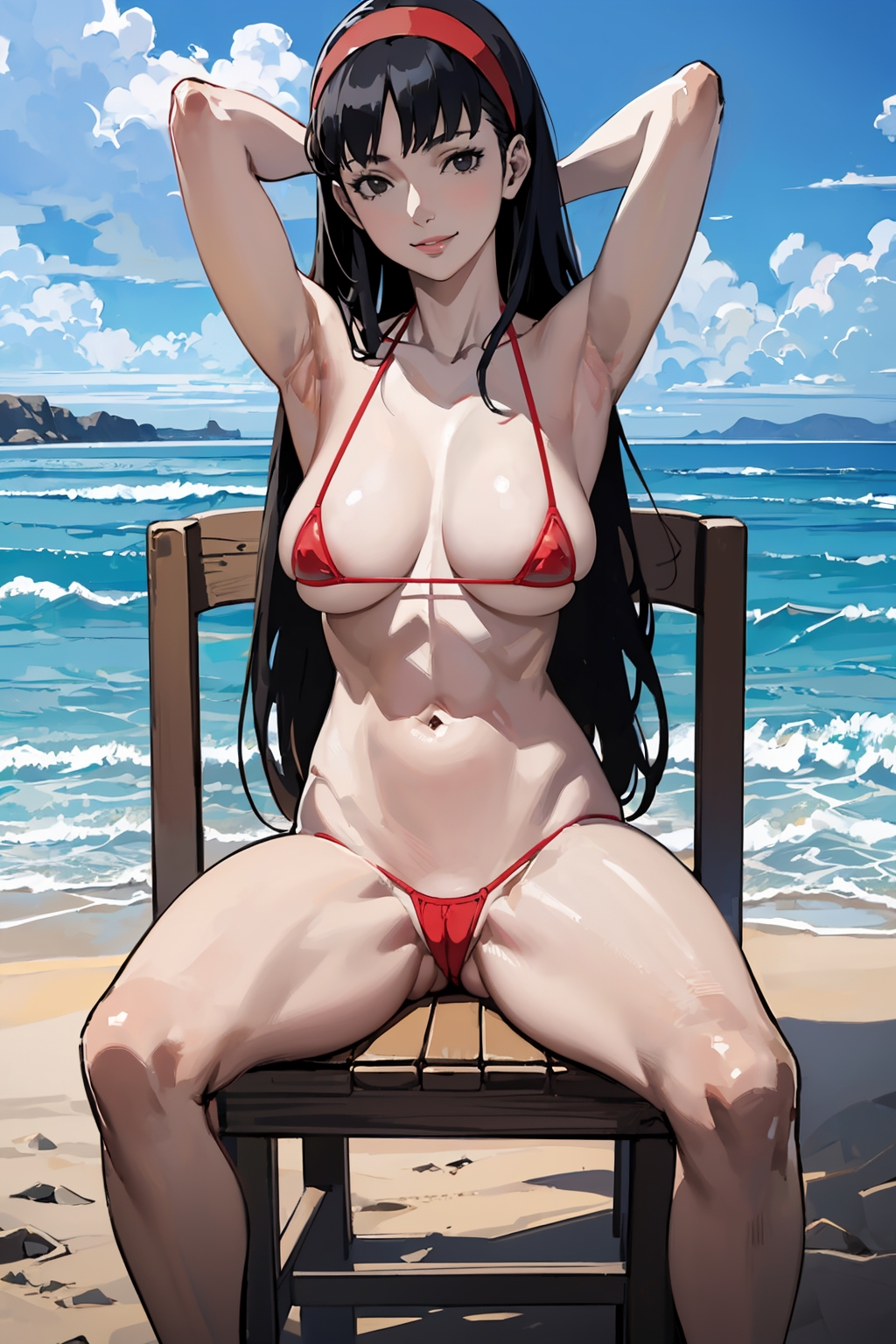 ai_generated amagi_yukiko armpit_crease armpit_fetish armpit_peek armpit_pose armpit_sex_invitation armpits arms_up atlus bikini breasts erect_nipples erect_nipples_under_clothes female female_only fit fit_female hip_dips micro_bikini microkini nai_diffusion nipples_visible_through_clothing outdoors outside persona persona_4 presenting_armpit presenting_armpits pussy_visible_through_bikini pussy_visible_through_clothes pussy_visible_through_swimsuit pussy_visible_through_thong skindentation solo stable_diffusion string_bikini stringkini swimsuit