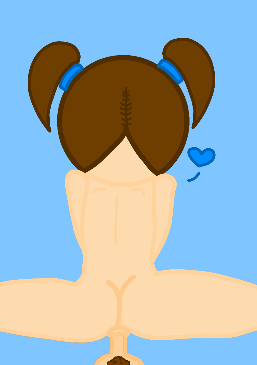 1boy 1girls ass bethany_(the_binding_of_isaac) blue_heart brown_hair the_binding_of_isaac