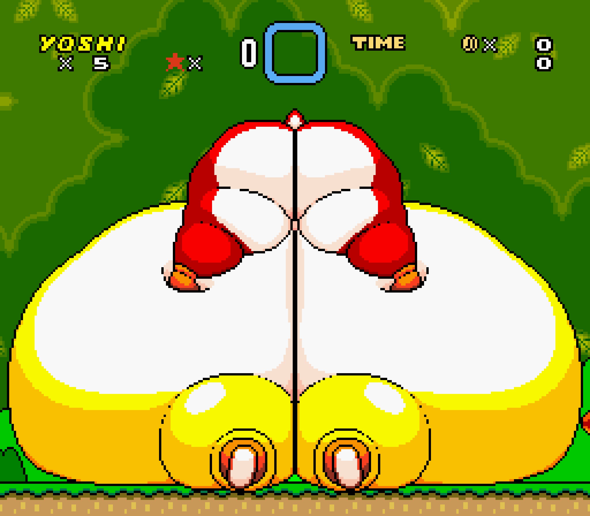 2boys anthro ass ass_bigger_than_head ass_focus ass_tower big_ass bubble_butt chip_at_night colossal_ass enormous_ass gale_(chip_at_night) gay gigantic_ass huge_ass hyper_ass large_ass male male_only mario_(series) massive_ass nintendo pixel_art red_yoshi super_mario_world thick_thighs thunder_thighs wide_hips yellow_yoshi yoshi