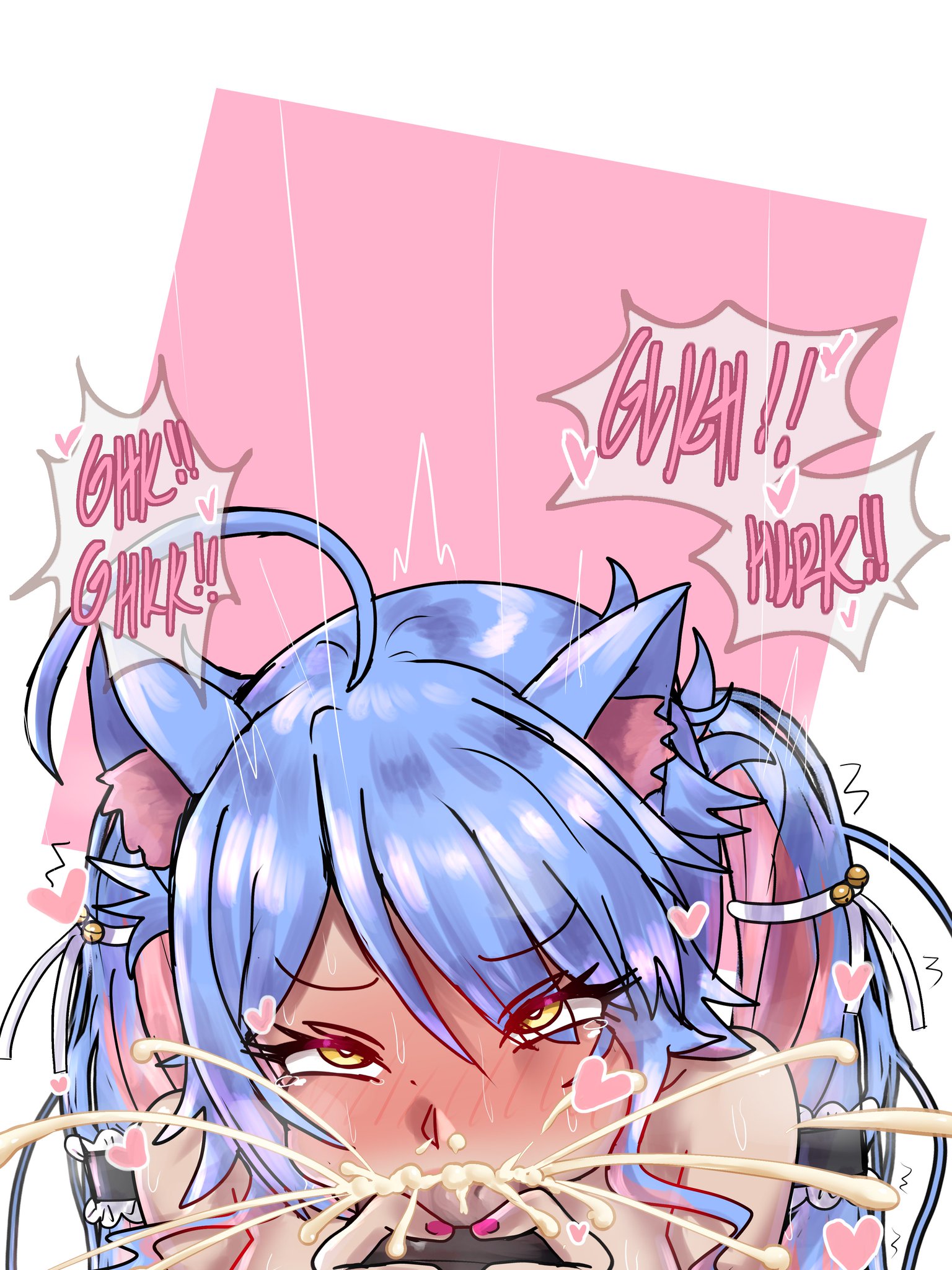 1girls, animal genitalia, animal penis, big breasts, big penis, blowjob, blue hair, breasts, cum, cum in mouth, cum inside, deepthroat, ejaculation, ejaculation in mouth, equine, equine penis, erbrobruh, excessive cum, eyebrows visible through hair, eyes rolling back, eyes visible through hair, fellatio, female, female penetrated, feral, feral on female, feral penetrating, feral penetrating female, feral pov, heart, heart-shaped pupils, holding penis, horse, horsecock, indie virtual youtuber, interspecies, large breasts, large penis, male, male penetrating, male penetrating female, male/female, oral, oral penetration, oral sex, penis, pink fingernails, pink highlights, pink nails, pov, rosie (vtuber), saliva, sex, twintails, virtual youtuber, vtuber, wolf ears, wolf girl, yellow eyes, zoophilia