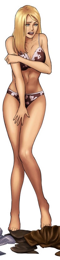 1girls bra canon_panties canonical_scene embarrassed_underwear_female euf fantastic_four fantastic_four_(2000s) female female_only human human_only invisible_woman marvel marvel_comics panties sue_storm superheroine underwear