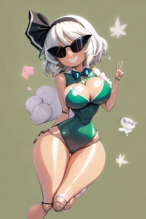 ai_generated armpits bimbo bimbo_body bimbofication bimbofied body_modification corset dollification female hourglass_figure huge_ass huge_breasts implied_transformation knick_knack midriff npg8993 panties permanent_smile smile sunglasses sunnification sunny_miami thick_thighs thin_waist touhou transformation wide_hips youmu_konpaku