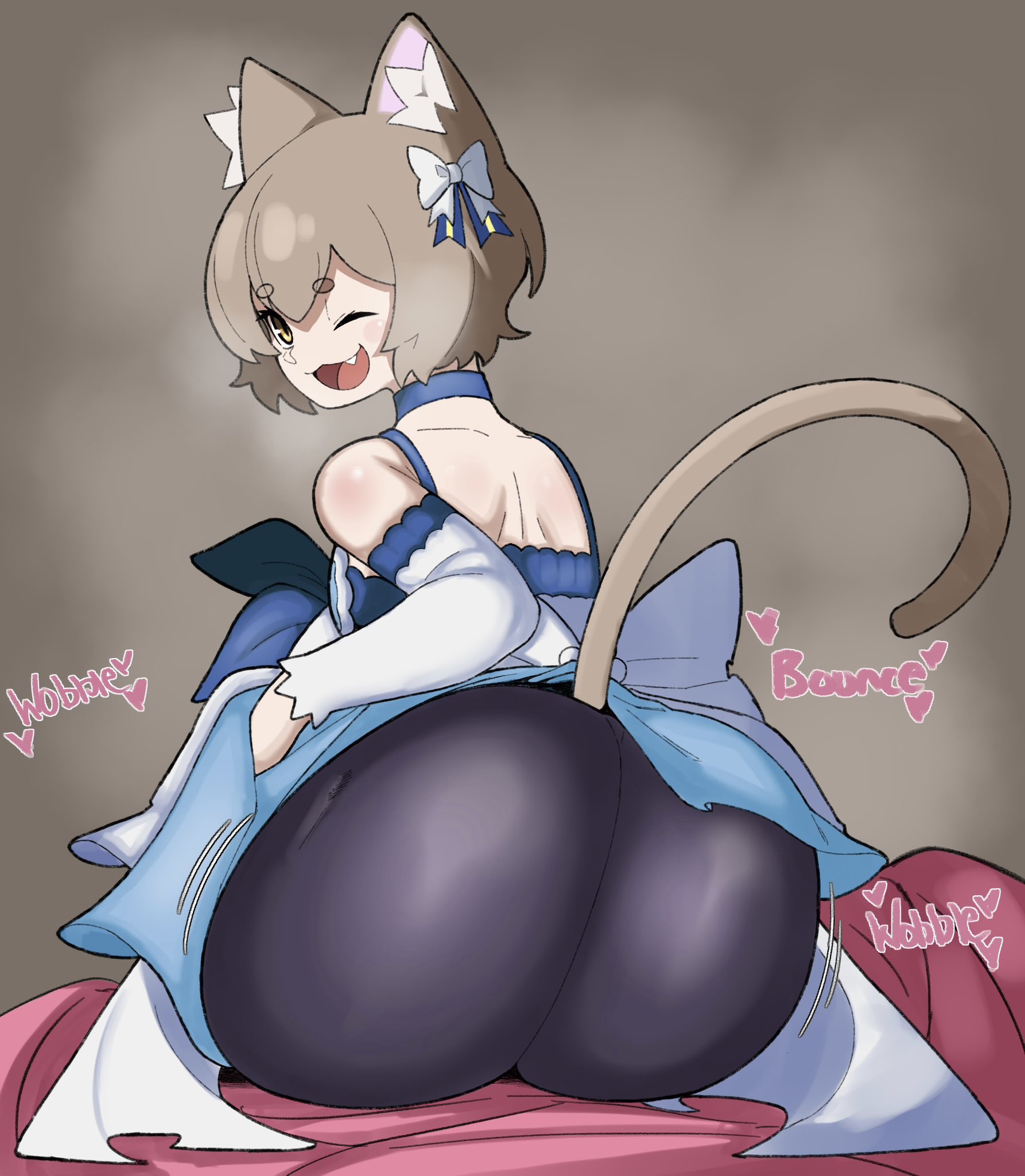 1boy, ass, big ass, bubble ass, bubble butt, fat ass, felix argyle, femboy, huge ass, large ass, looking at viewer, looking back, male, male only, re:zero kara hajimeru isekai seikatsu, solo, thick ass, thick thighs, vammzu, wide hips