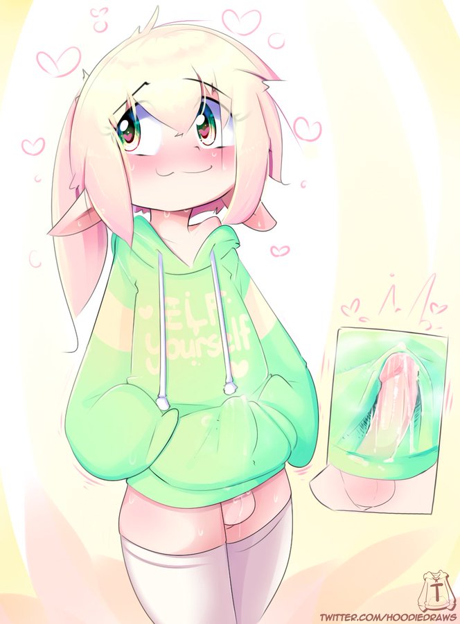 cum cute exhibitionism exhibitionist femboy hoodie hoodie_(artist) male_only max_(hoodie) thighhighs under_clothes