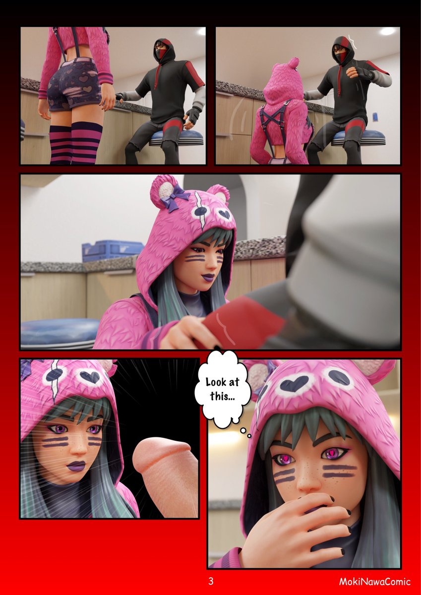 1boy 1girls 3d comic dialogue female fortnite ikonik male male/female mokinawa page_3 penis syd_(fortnite) text