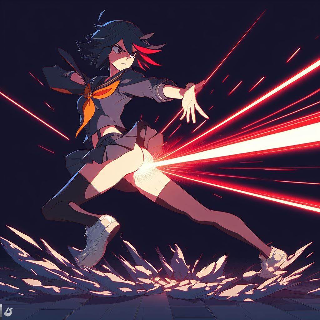 ai_generated bing_image_creator fart kill_la_kill laser laser_beam matoi_ryuuko weaponized_anus weaponized_ass what