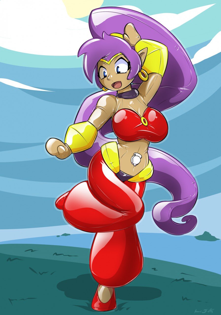 1girls animate_inanimate female female_only genie helixjack inflatable inflatable_transformation living_inflatable living_pool_toy nozzle permanent_smile permanent_transformation pool_toy rubber rubber_transformation shantae shantae_(character) smiling transformation