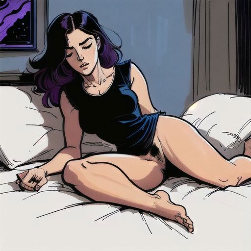 1girls ai_generated black_hair bottomless jessica_jones marvel marvel_comics pussy