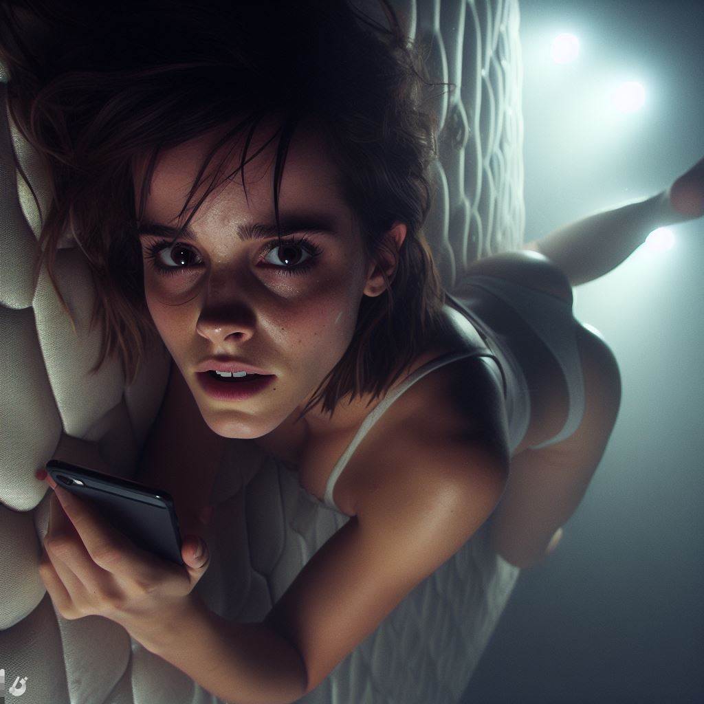 ai_generated dall-e3 emma_watson lying_on_bed naked naked_female nude nude_female on_bed selfie taking_selfie wet