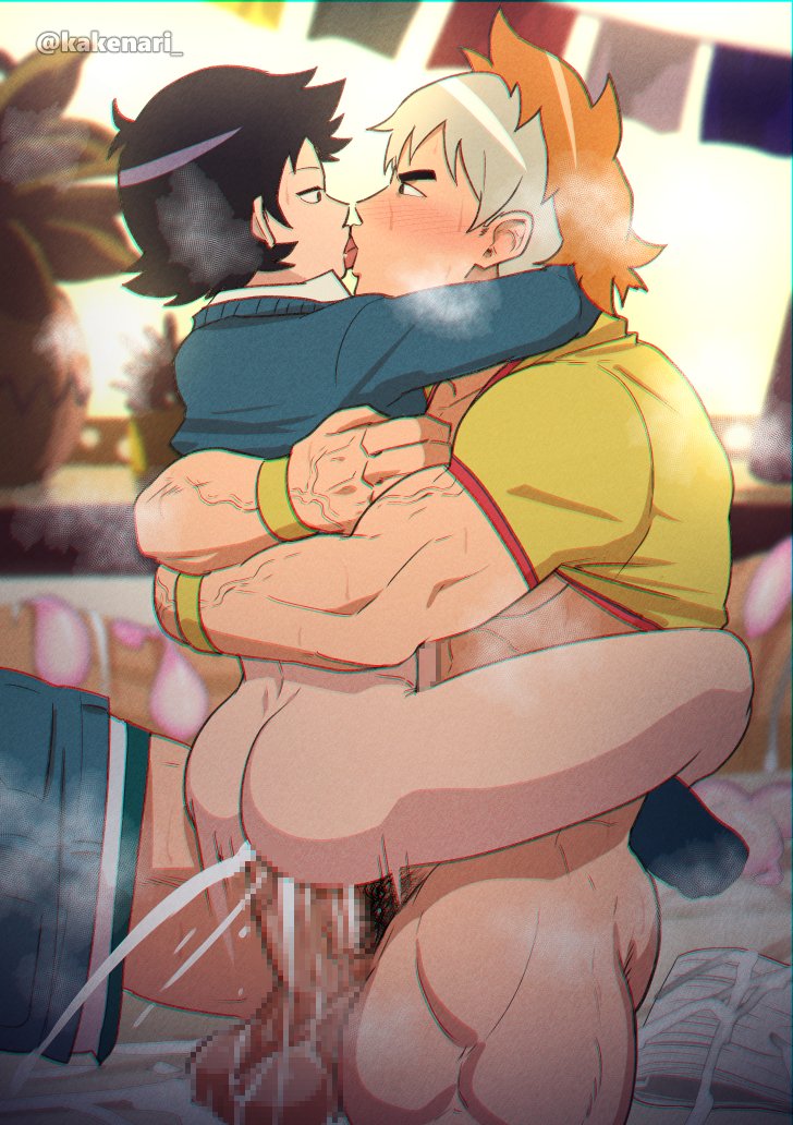 2boys age_difference anal ass bara black_hair black_pants black_socks blonde_hair blue_shirt blush bottomless censored clothes_pull cum cum_in_ass cum_on_male ejaculating_while_penetrated ejaculation erection french_kiss gay kakenari kissing looking_at_another male/male male_focus male_only male_penetrating male_penetrating_male multicolored_hair multiple_boys muscular muscular_male naked_shirt orange_hair pants pants_around_one_leg pants_pull partially_clothed partially_clothed_male penis scott_pilgrim scott_pilgrim_takes_off sex shirt short_hair size_difference skinny socks testicles todd_ingram tongue tongue_out twitter_username wallace_wells wig yaoi yellow_shirt young