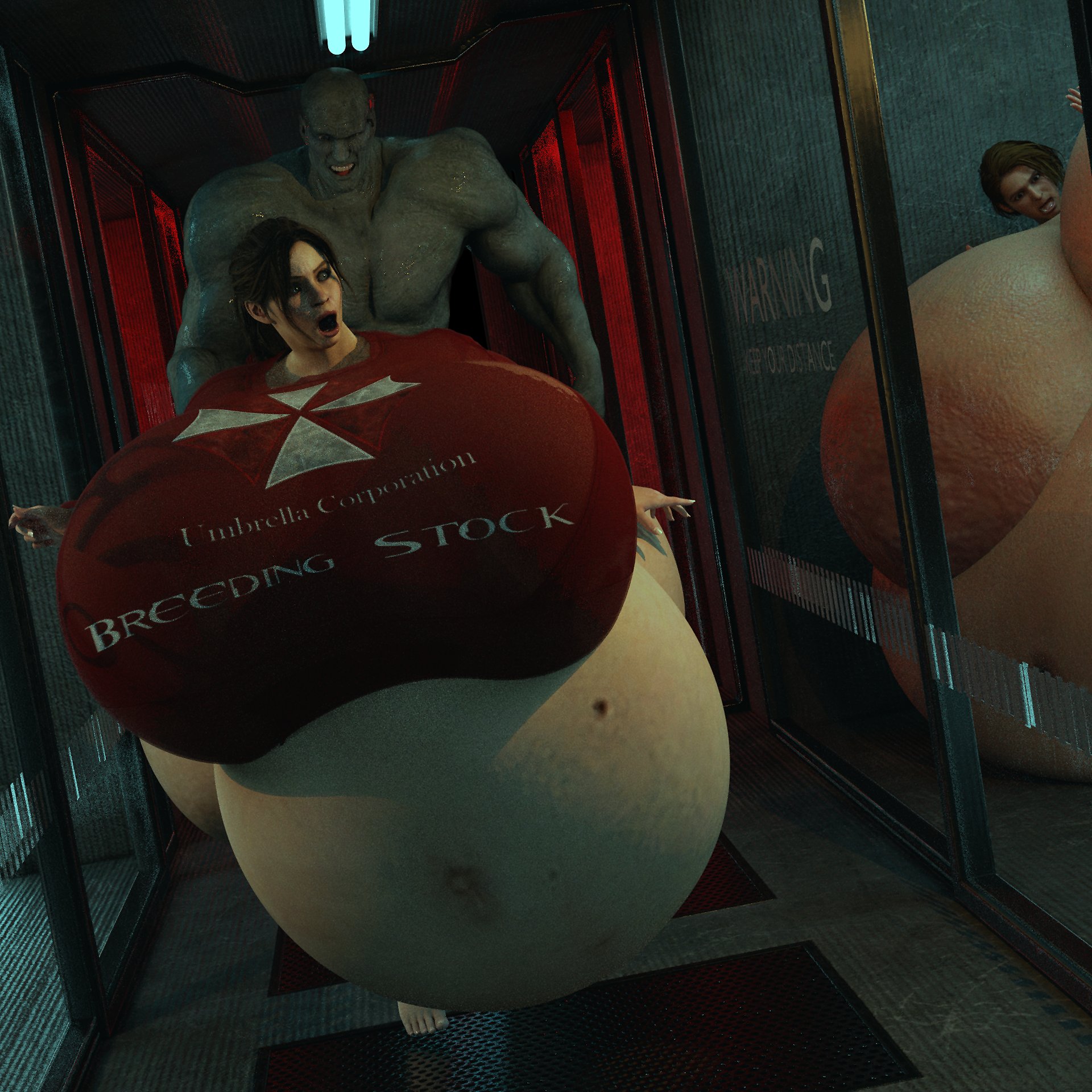 3d, 3d (artwork), belly, big belly, big breasts, breasts, capcom, claire redfield, enormous belly, enormous breasts, female, giant breasts, gigantic belly, gigantic breasts, huge belly, huge breasts, hyper belly, hyper breasts, hyper pregnancy, image, jackd22, jill valentine, large belly, large breasts, male, massive belly, massive breasts, monster, mr x, pregnant, pregnant belly, pregnant female, resident evil, resident evil 2, resident evil 2 remake, tagme
