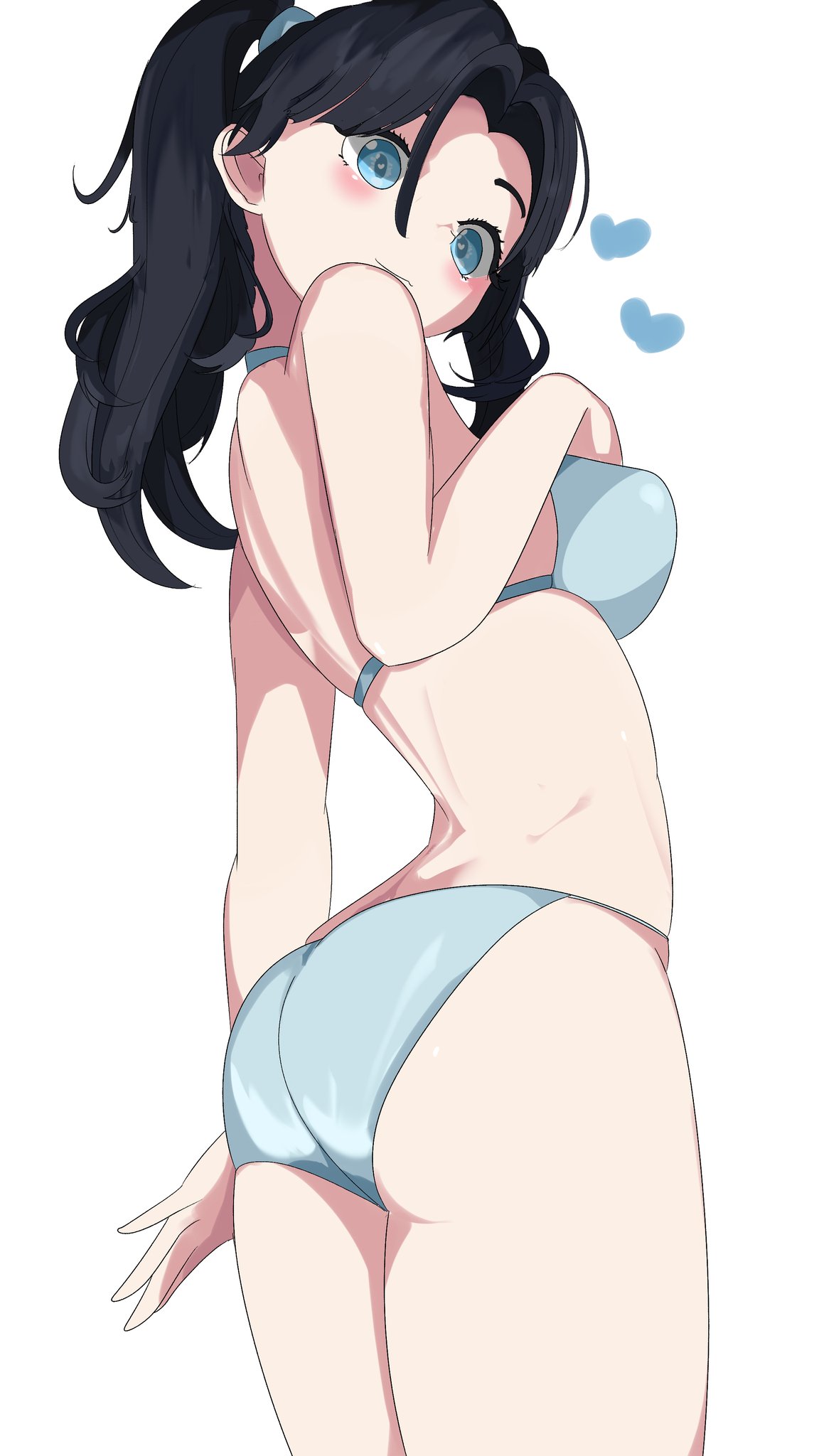 artist request, blue eyes, blue hair, blue swimsuit, fortnite, pinup, swimsuit, zoe clash (fortnite)