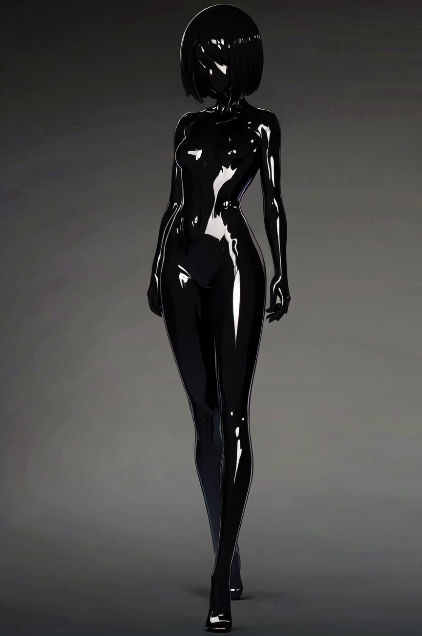 1girls ai_generated black_bodysuit bodysuit corruption disney drone female female_focus female_only full_body_suit human living_latex png shiny_clothes slime_body slime_girl solo standing symbiote transformation w.i.t.c.h. will_vandom