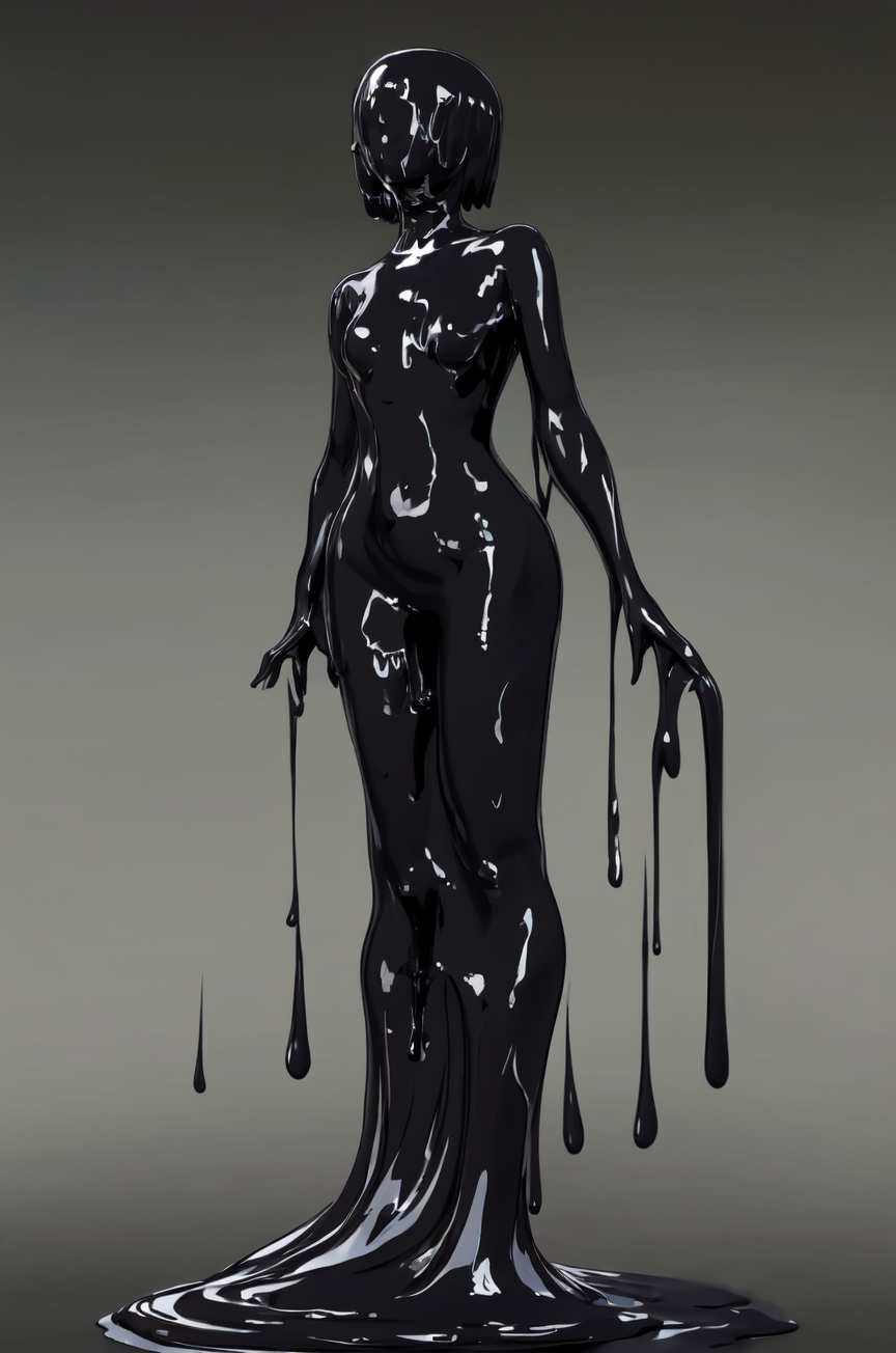 ai_generated black_slime corruption disney drone female slime slime_body slime_girl standing transformation w.i.t.c.h. will_vandom