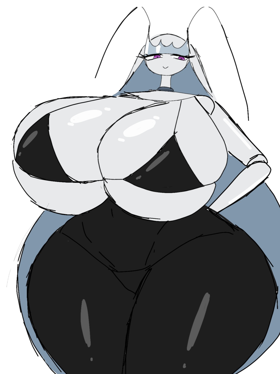 ass, ass bigger than head, big ass, big breasts, big thighs, bikini, breasts, breasts bigger than head, female, female only, gigantic ass, gigantic breasts, gigantic thighs, huge ass, huge breasts, huge thighs, long hair, micro bikini, momiji (artist), nintendo, pants, pheromosa, pokémon (species), pokemon, pokemon (species), purple eyes, shiny pheromosa, shiny pokemon, sideass, tagme, thick hips, thick thighs, thighs, white body, white hair, white skin