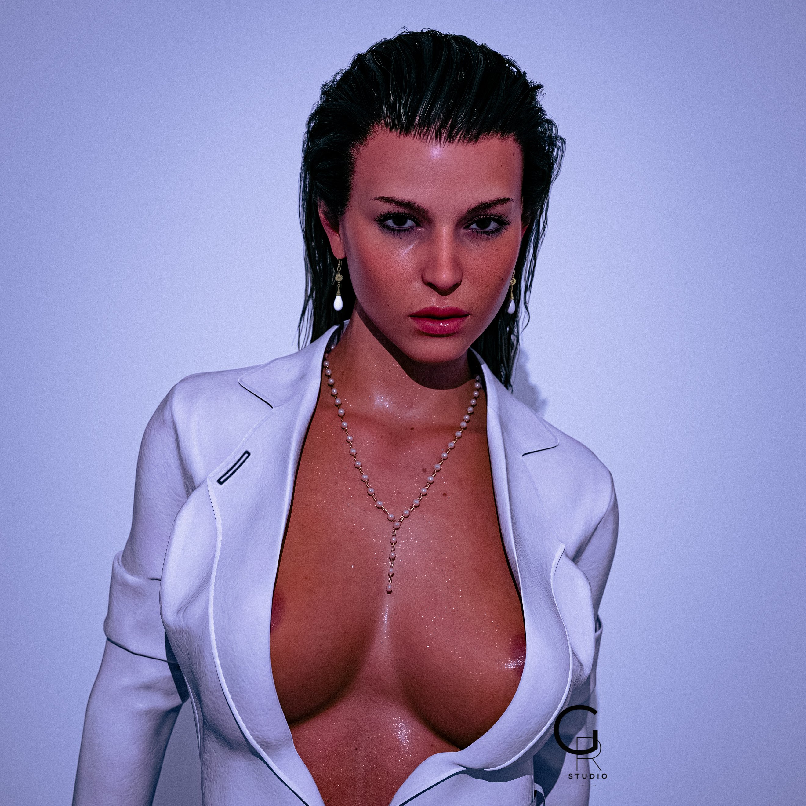 3d, big breasts, breasts, brown eyes, brown hair, cleavage, female, female focus, female only, giorgio rendering, lara croft, lara croft (survivor), solo, tagme, tomb raider, tomb raider (survivor)