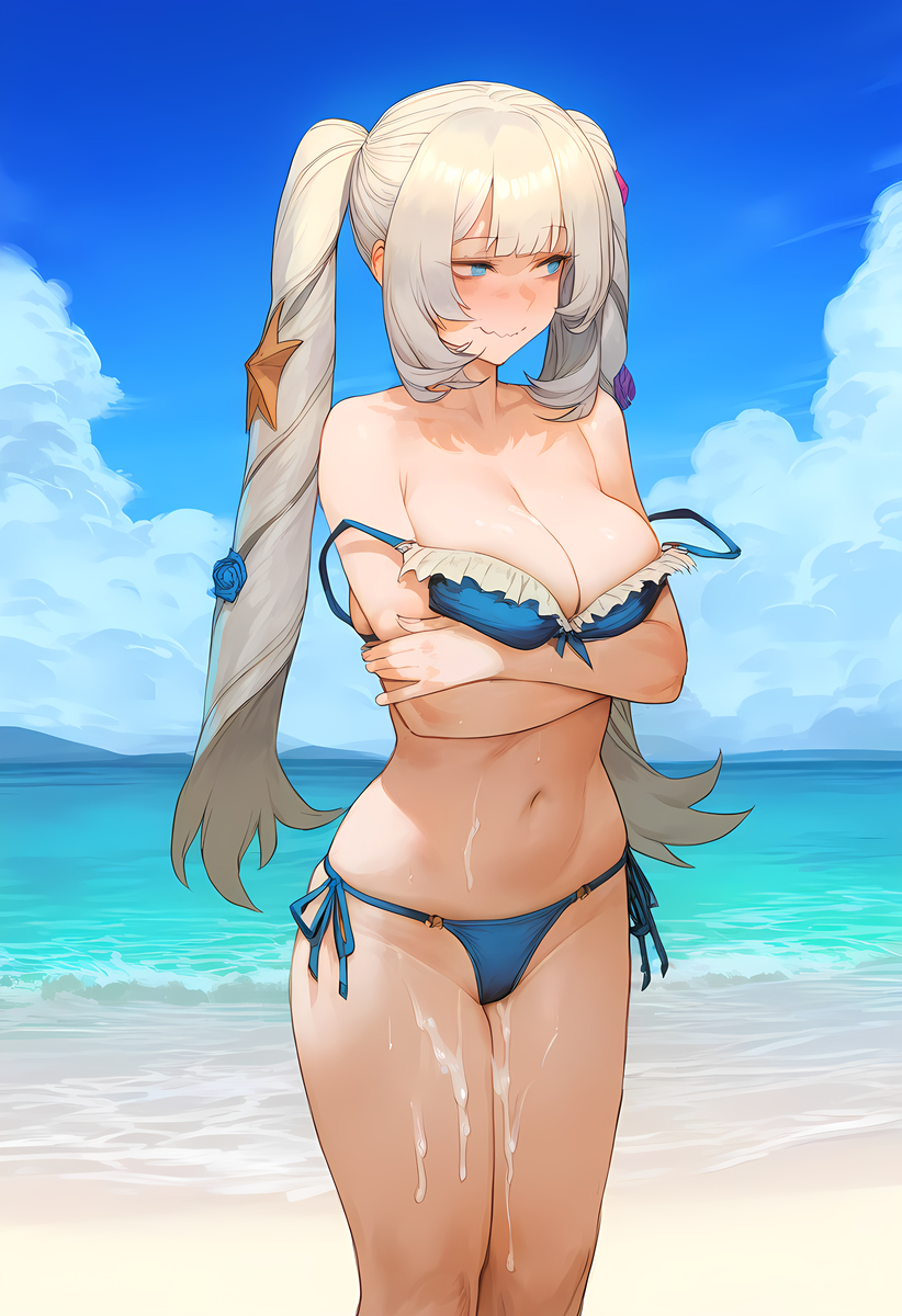 ai_generated beach bikini dark_skin fate_(series) kaikoi marie_antoinette_(fate)