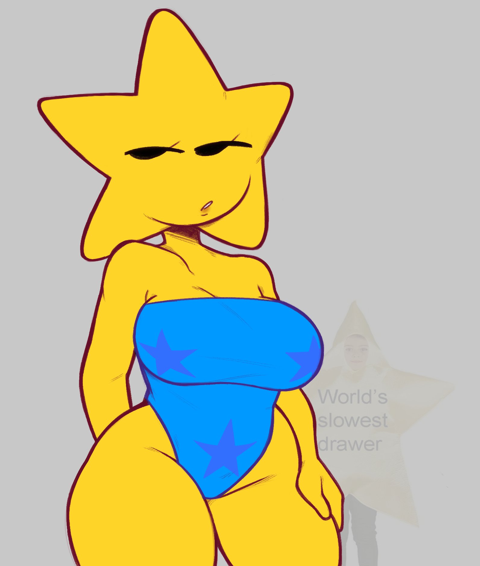 breasts, female, female only, grey background, helia (raytheuhhhhhh), raytheuhhhhhh, star, tagme, thighs
