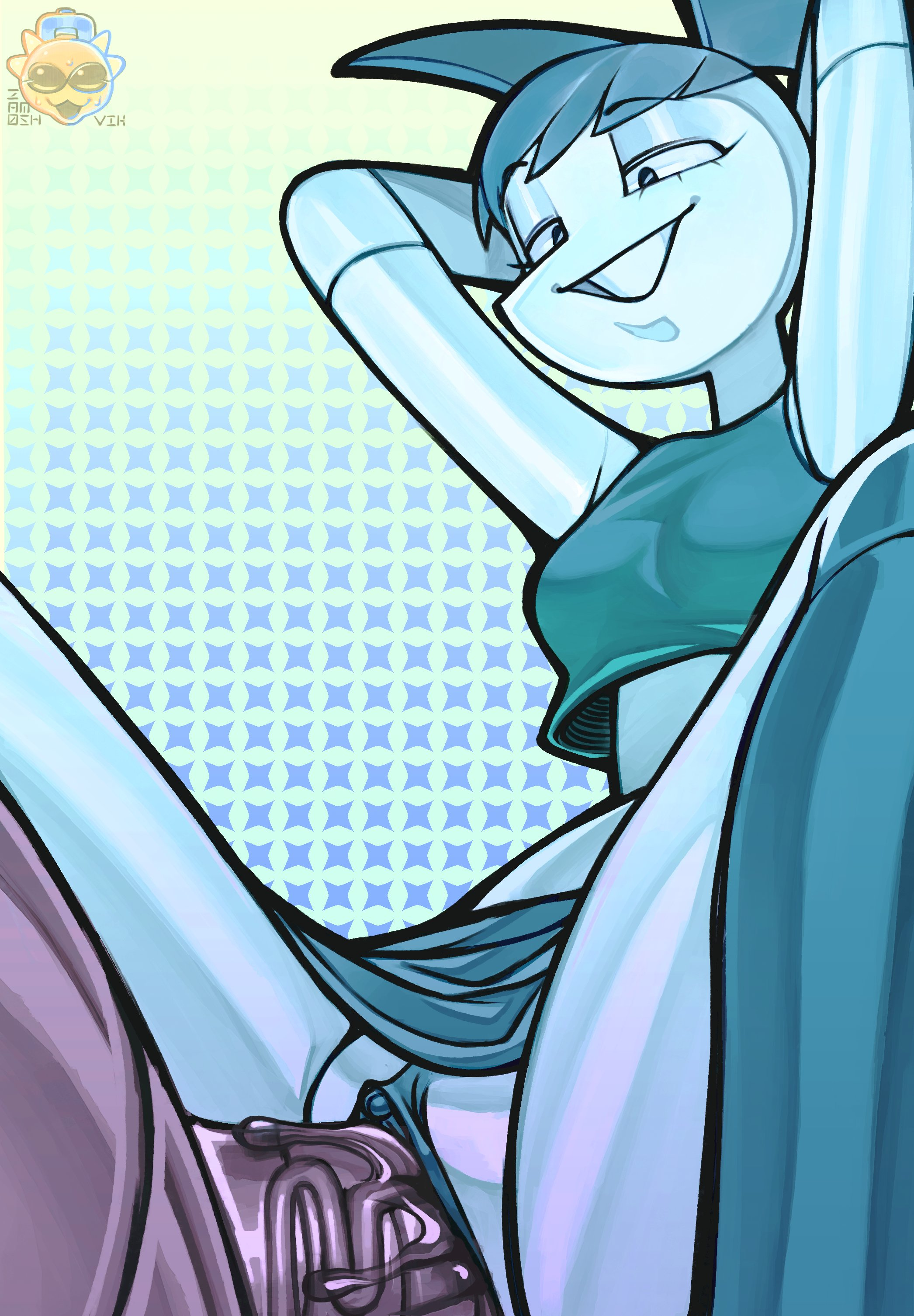 2023, breasts, eyes, eyes open, female, female focus, jenny wakeman, male, my life as a teenage robot, nickelodeon, open mouth, penetration, penis, pussy, pussy focus, pussy juice, robot, robot girl, sex, smile, thighs, vaginal, vaginal penetration, xj-9, zamoshvik
