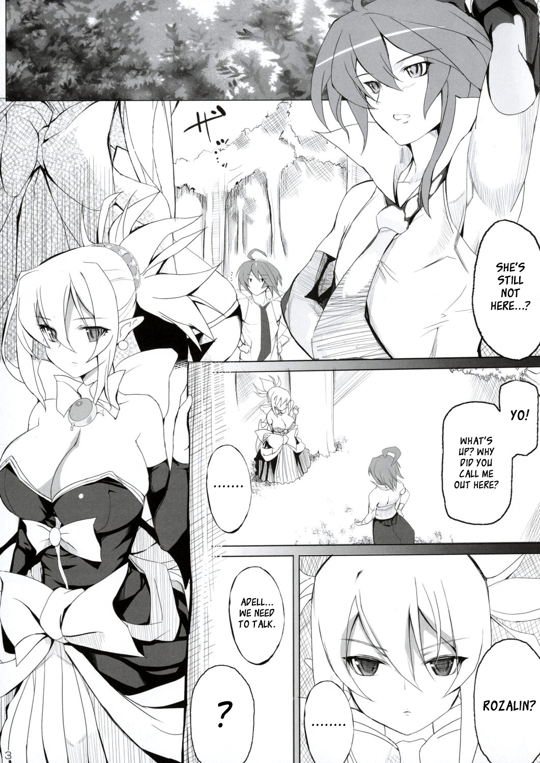 adell breasts cleavage comic_page demon_girl demon_wings disgaea disgaea_2 large_breasts mokomoko_yanakku nippon_ichi_software rozalin