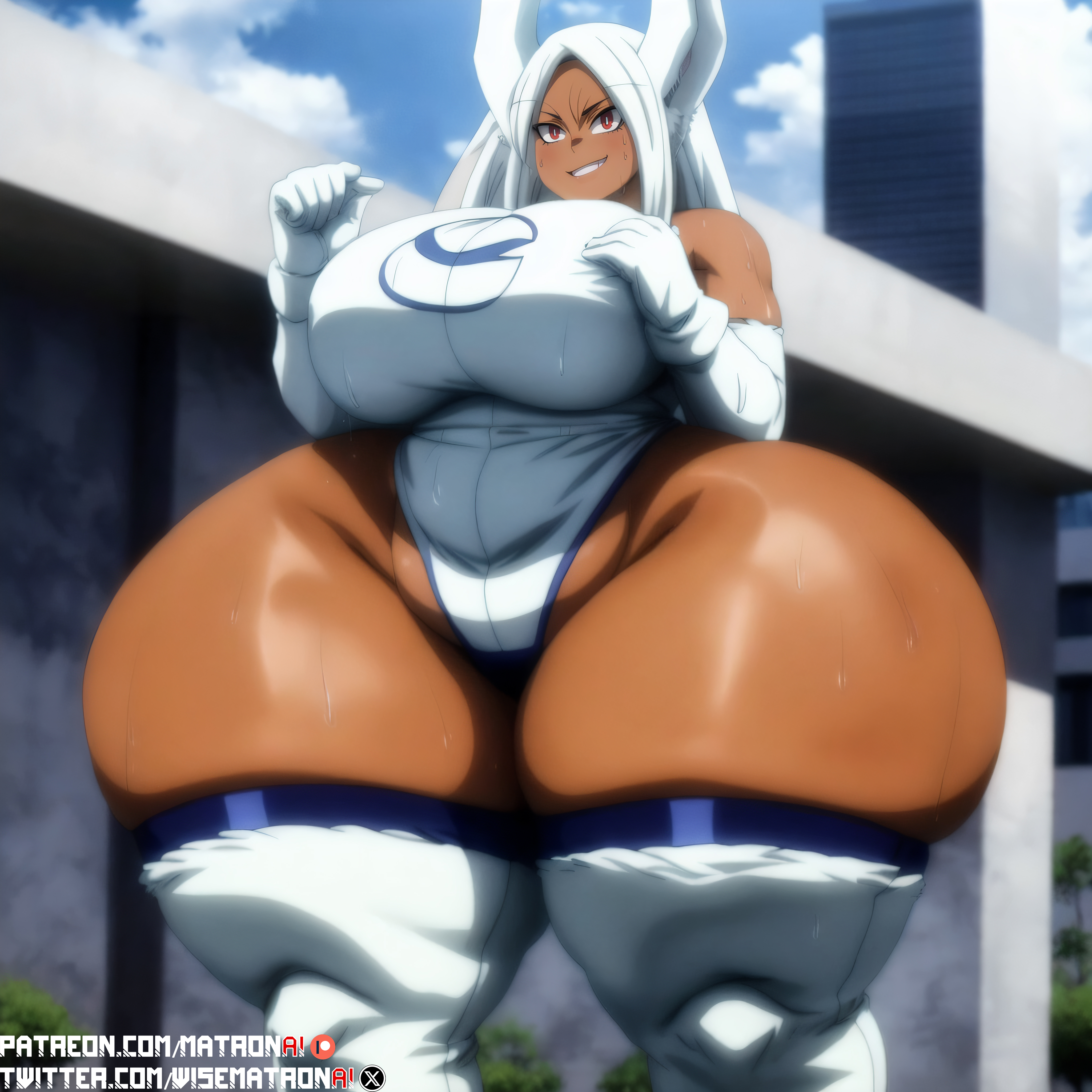 1girls, 4k, ai generated, big breasts, breasts, curvaceous, curvy, curvy body, curvy female, curvy figure, female, female only, highres, hips, hyper thighs, large breasts, massive thighs, matronai (artist), mirko, miruko, my hero academia, patreon, patreon username, pinup, rumi usagiyama, solo, solo female, solo focus, stable diffusion, thick thighs, thighs, thunder thighs, twitter username, wide hips