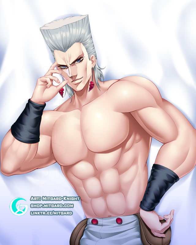 1boy bodypillow jean_pierre_polnareff jojo's_bizarre_adventure male male_only mitgard-knight mitgardstore solo stardust_crusaders