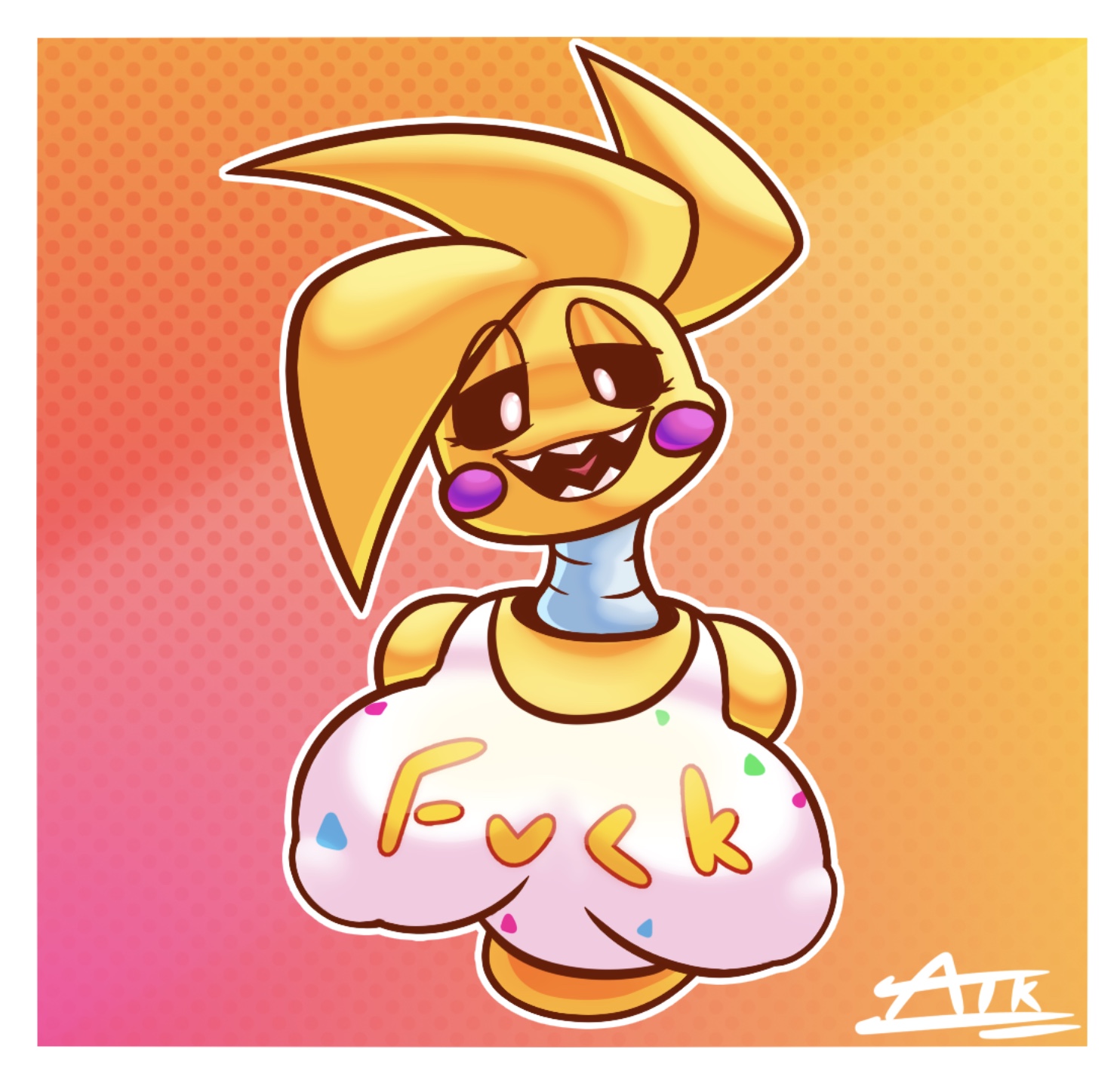 animatronic, artist request, breasts, chicken, eyes, eyes open, female, five nights at freddy's, five nights at freddy's 2, robot, robot girl, solo, tits, toy chica (fnaf)