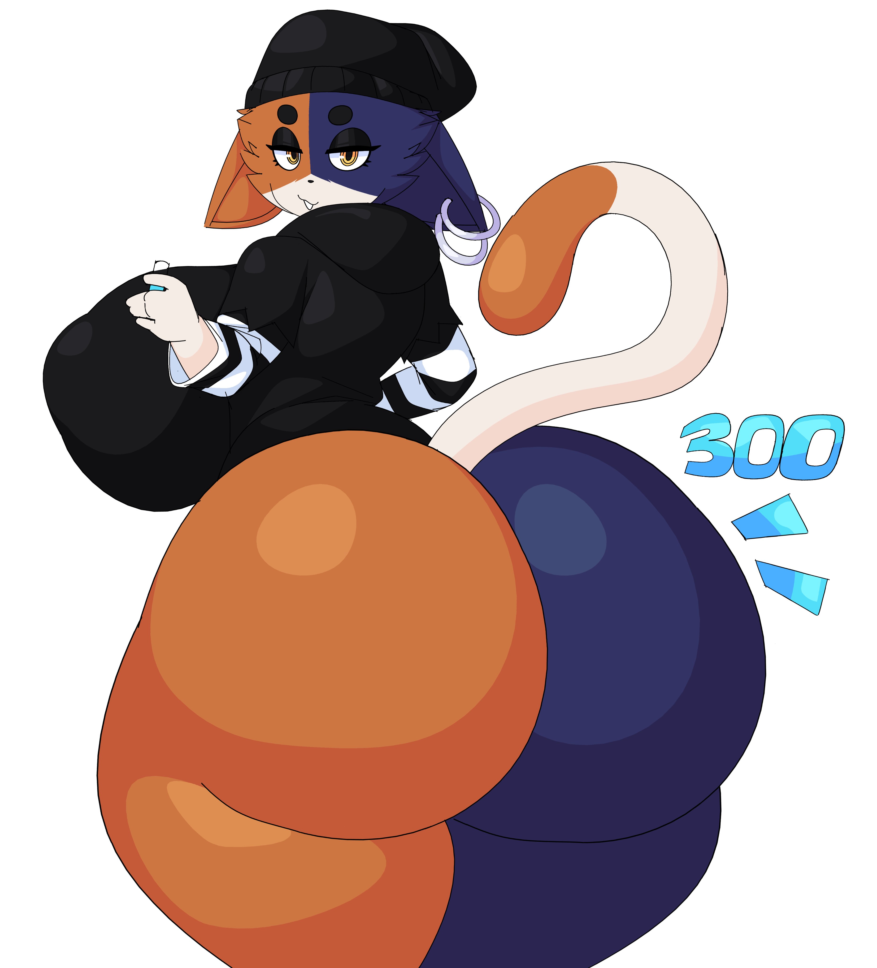 1girls, absurd res, anthro, ass, back view, beanie, big ass, big breasts, black pupils, bottomless, breasts, bubble ass, bubble butt, busty, calico cat, clothed, clothing, curvy, cute, cute face, cytrusawa, dipstick tail, domestic cat, ear piercing, epic games, felid, feline, felis, female, female only, fortnite, furry, half-closed eyes, hat, headgear, headwear, hi res, hoodie, huge ass, huge breasts, huge hips, huge thighs, looking at viewer, looking back, mammal, markings, meow skulls (fortnite), narrowed eyes, piercing, pupils, solo, solo female, tail, tail markings, thick thighs, topwear, voluptuous, wide hips, yellow eyes