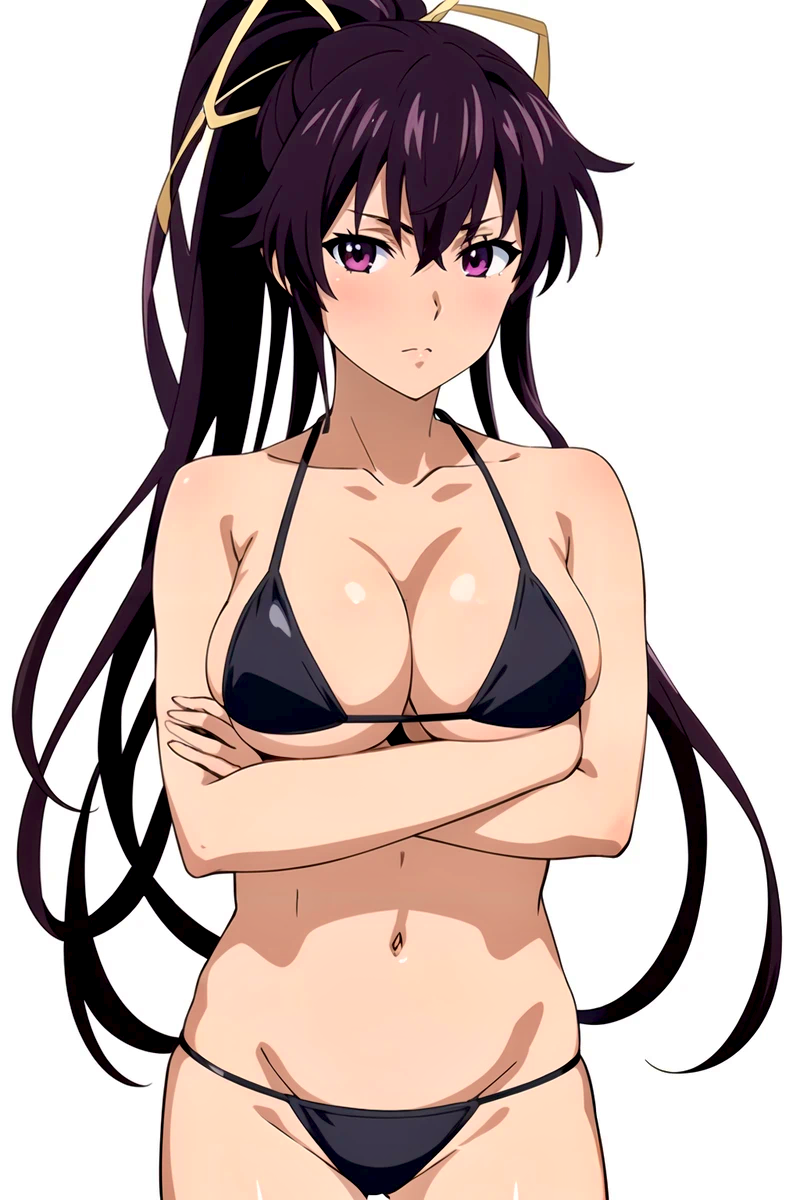 1girls ai_sena belly_button bikini female female_only hands_folded kanzaki_kaori large_breasts light-skinned_female light_skin long_hair looking_at_viewer mature_female midriff navel solo_female to_aru_majutsu_no_index