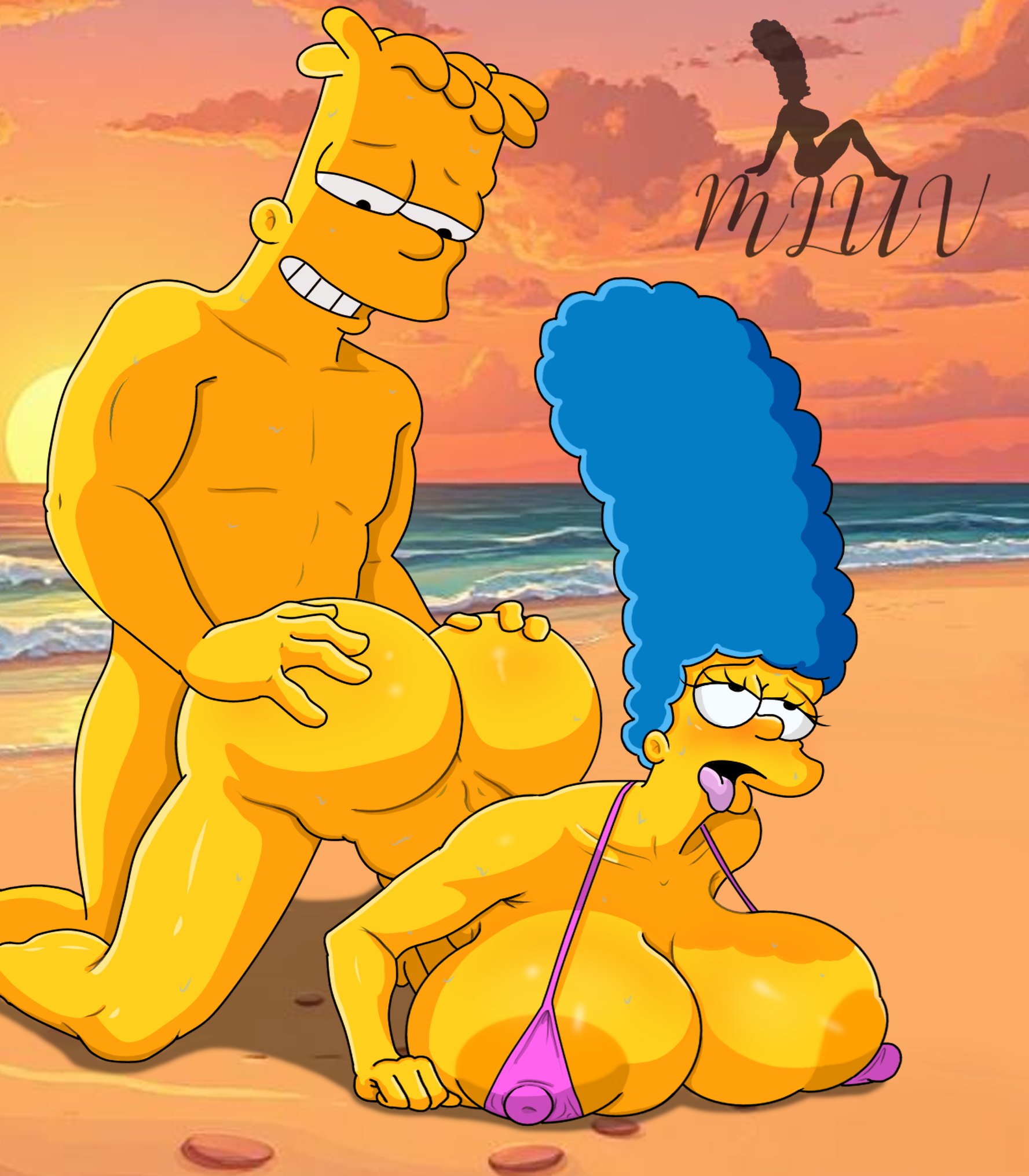 bart simpson, female, incest, marge simpson, mluv, mother and son, the simpsons