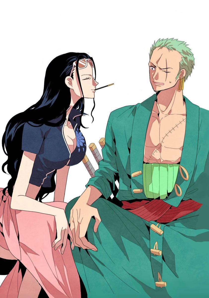 age_difference artist_request female female_focus flustered kissing love male nico_robin older_female one_piece pocky pocky_in_mouth pocky_kiss post-timeskip roronoa_zoro sarong sunglasses wholesome younger_male