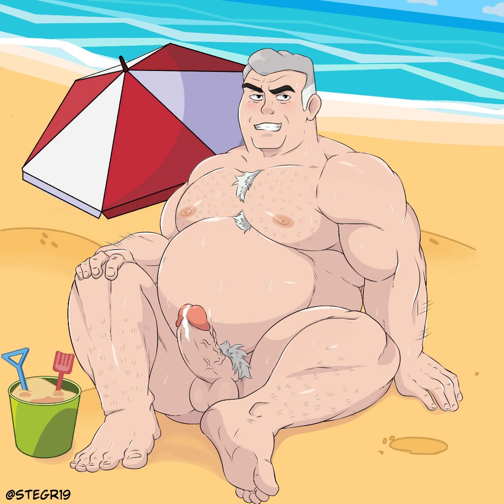 balls ben_10 boner cum erection grey_hair male male_only max_tennyson nude old_man older_male overweight penis sitting solo solo_male stegr19