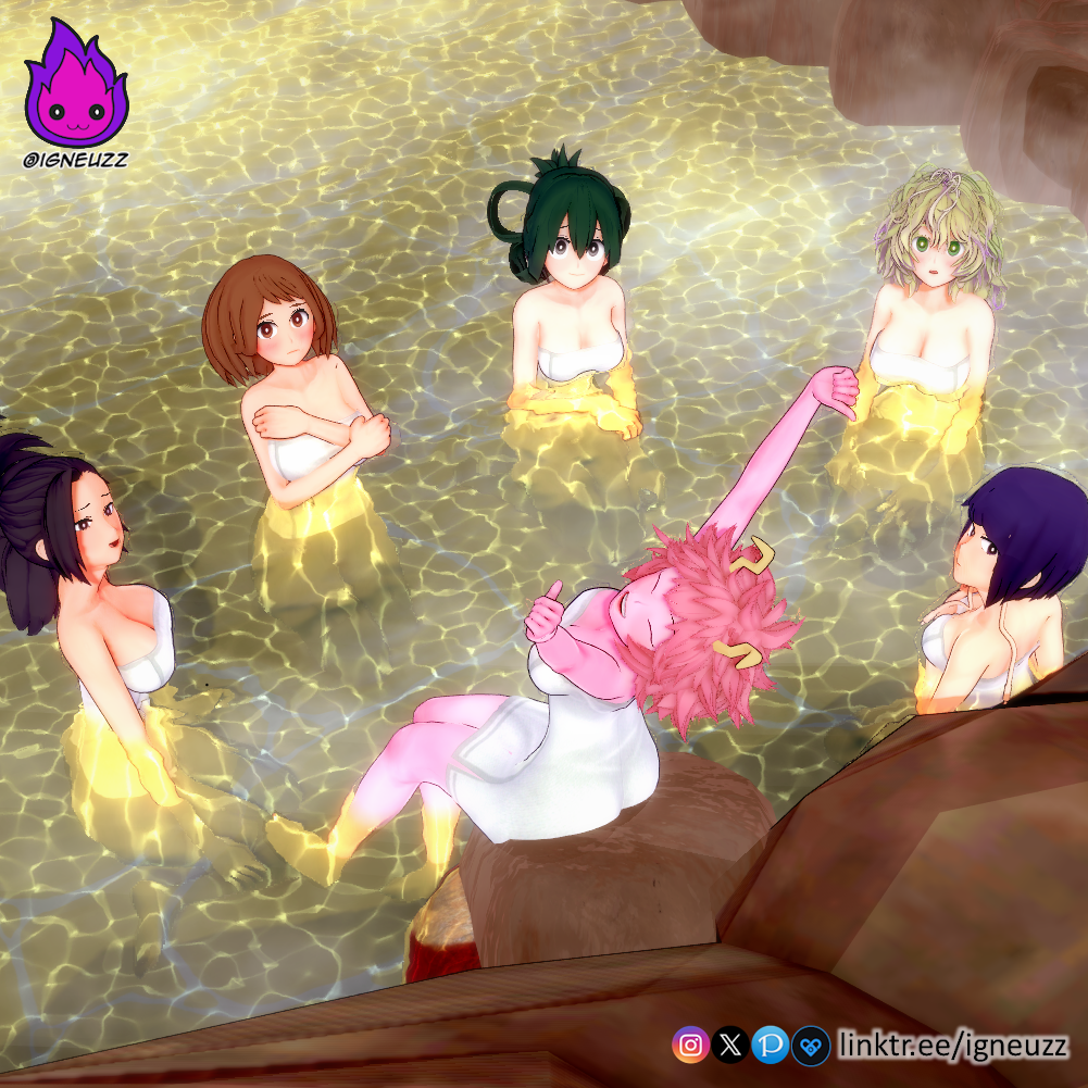 3d bath bathing boku_no_hero_academia female female_only hot_spring igneuzz kyoka_jiro mina_ashido momo_yaoyorozu multiple_girls my_hero_academia ochako_uraraka tagme thong toned tooru_hagakure tooru_hagakure_(visible) towel tsuyu_asui