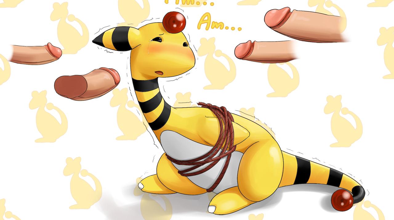 2009 ampharos disembodied_penis imminent_rape nintendo penis pokemon pokemon_(species) pokephilia shiroisora tied_up uncensored