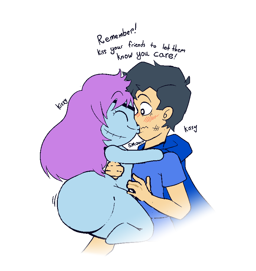 1boy1girl alloy_boy big_ass big_butt blush blushing_male bottom_heavy cape closed_eyes clothed_male cyan_body cyan_skin duo female female_on_top flat_chest hand_on_back hug human humanoid kiss_on_lips kissing large_ass learning_with_pibby long_hair male male/female mammal nude_female nude_female_clothed_male onomatopoeia pibby purple_hair purple_hair_female shortstack side_view simple_background size_difference smaller_female text thick_ass thick_thighs white_background