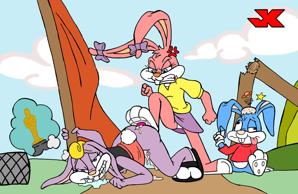 angry anthro babs_bunny binky_bunny blue_fur buster_bunny female fur furry jk male mammal orgasm orgasm_face rabbit tagme tiny_toon_adventures uncensored