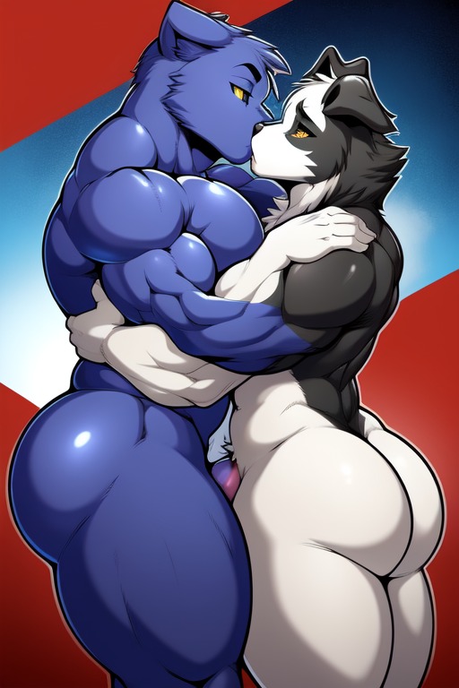 2boys 2male 2males ai_generated anthro big_ass big_ass_(male) big_balls big_butt big_butt_(male) big_penis border_collie canid canine canis cat couple couple_(romantic) couple_love dog domestic_cat domestic_dog doug_(tnar) duo fazbear_fanverse felid feline felis femboy five_nights_at_candy's five_nights_at_freddy's frosting.ai furry furry_ass furry_butt furry_male furry_only gay gay_anal gay_male gay_sex kiss kissing male male/male male_only muscles muscular muscular_male old_candy_(fnac) sugar1989 those_nights_at_rachel's