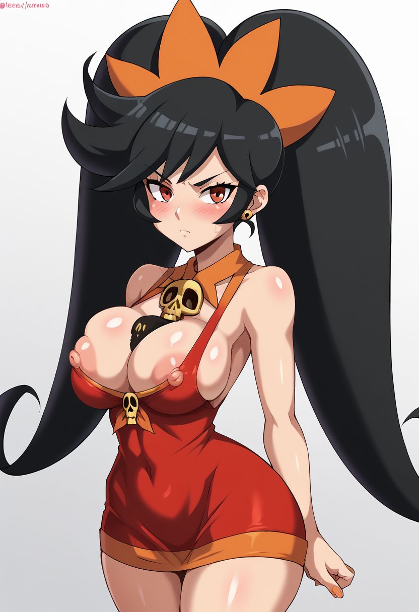 aged_up ai_generated ashley_(warioware) bigpervywig breasts cleavage nintendo nipples thighs twintails warioware