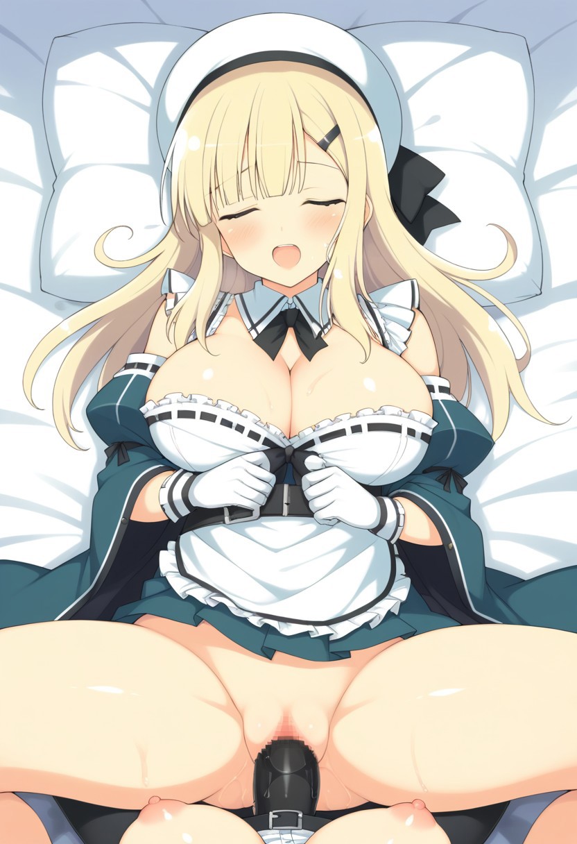 ai_generated missionary_position senran_kagura strap-on yomi_(senran_kagura) yuri