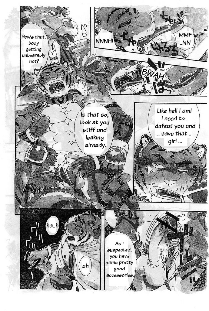 black_and_white build_tiger comic feline furry gamma-g gay male monochrome muscles no_humans penis tiger translated woo_long