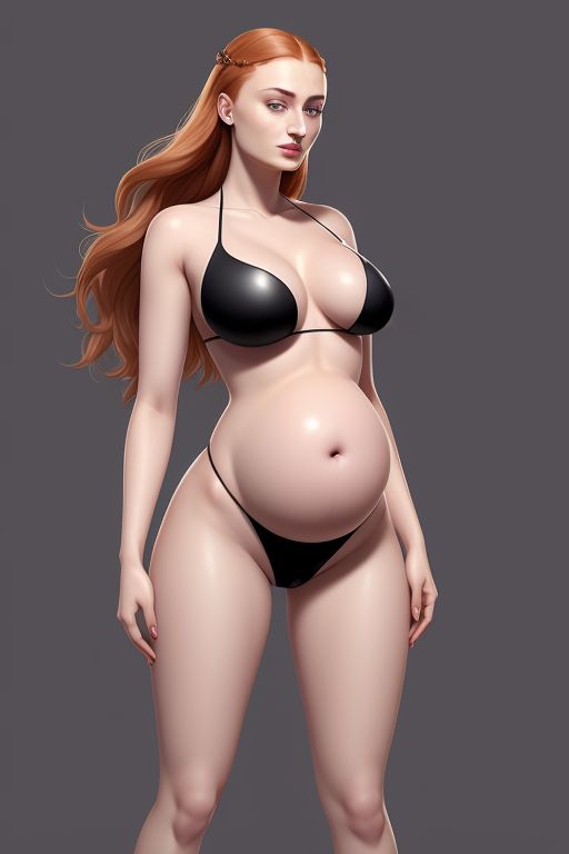 ai_generated big_breasts game_of_thrones pregnant pregnant_belly pregnant_female sansa_stark sophie_turner