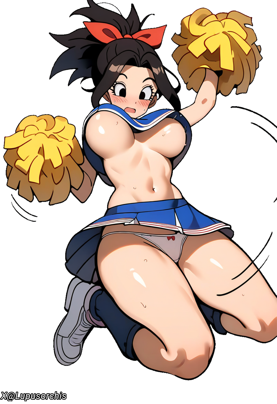 ai_generated alpha_channel cheerleader dragon_ball_super for_sticker_use kefla lupusorchis png sticker_template transparent_background transparent_png