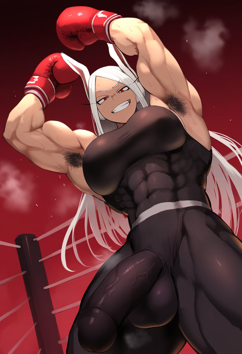 1futa abs ai_generated angry armpit_fetish armpit_hair armpits arms_up big_penis boxing boxing_gloves bulge clothing dark-skinned_futanari dark_skin erection erection_under_clothes futa_armpit_hair futa_only futanari gloopai grin hairy_armpits long_hair miruko muscular muscular_futanari my_hero_academia nai_diffusion penis red_eyes rumi_usagiyama smile smirk solo solo_futa sports_bra sportswear steam steaming_body sweat sweatdrop sweating white_hair