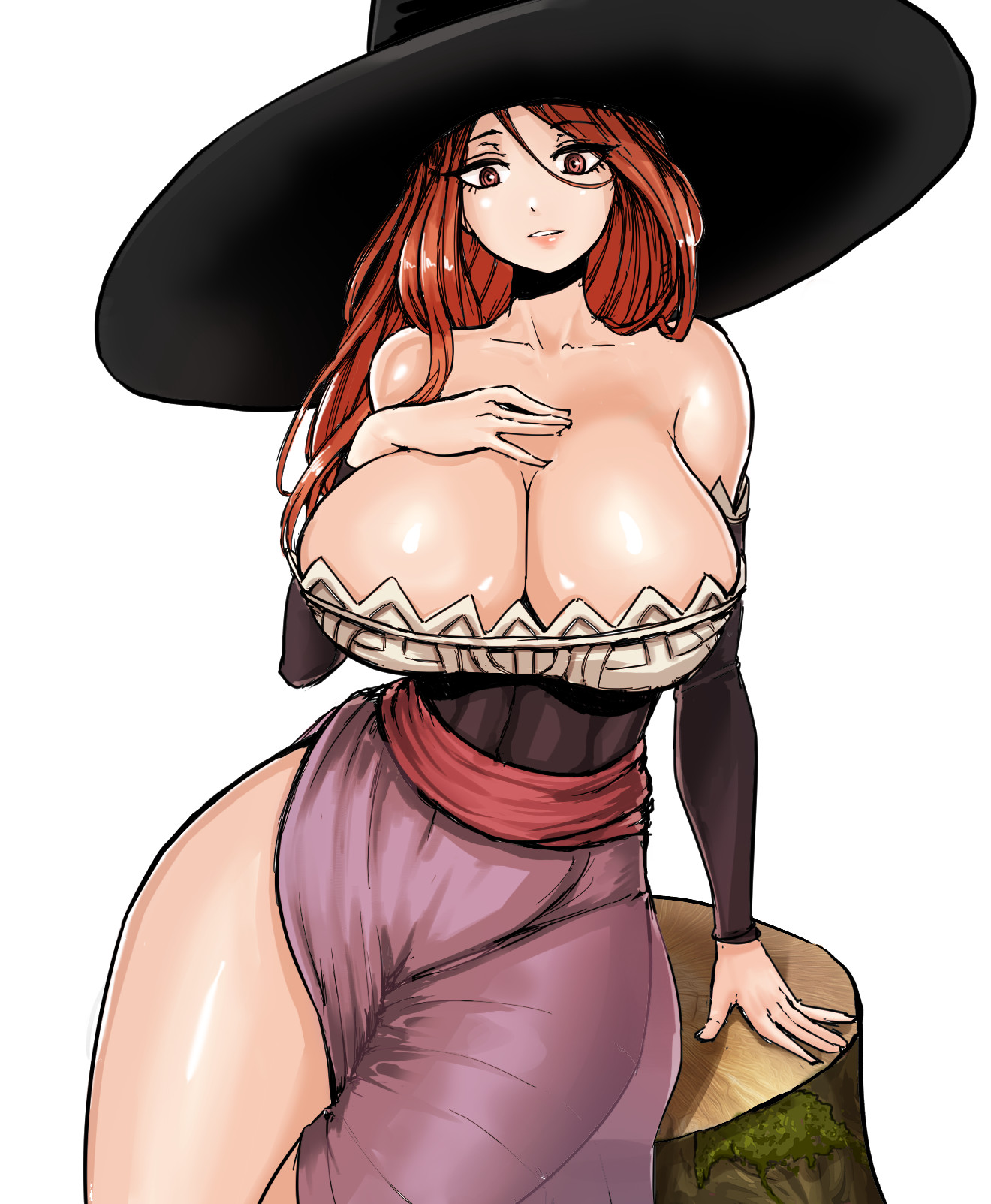artist request, breasts, cleavage, dragon's crown, female, huge breasts, solo, sorceress (dragon's crown), vanillaware