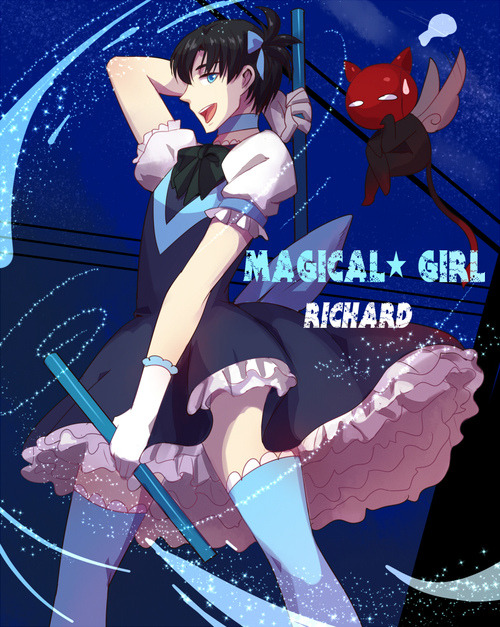 1boy batman_(series) blue_eyes chain247 crossdressing crossdressing_male dc dc_comics dick_grayson jason_todd magic magic_wand magical_girl male male_focus male_only nightwing parody red_hood_(dc) thighhighs twink yaoi