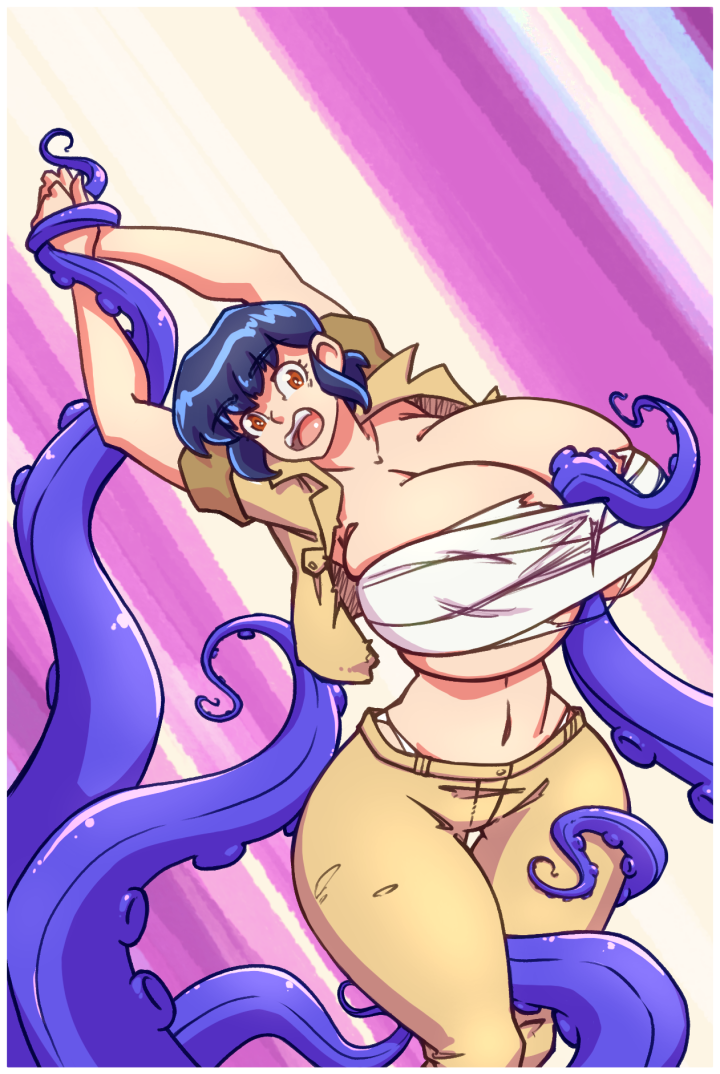 1girls bandage bandages bandages_around_breasts big_breasts breasts female female_only huge_breasts large_breasts n647 ryuunosuke_fujinami solo tagme tentacle tentacle_rape tentacles urusei_yatsura