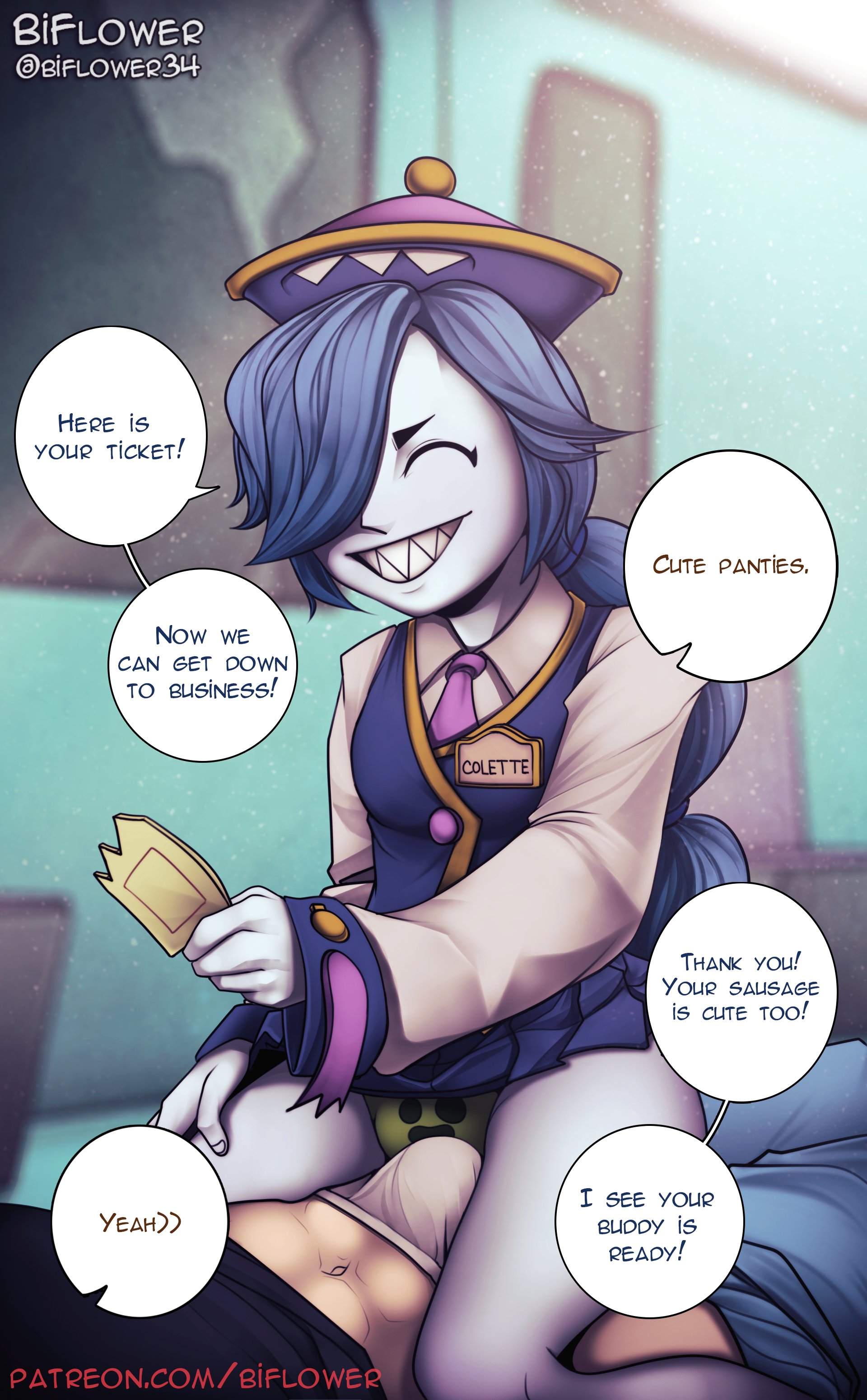 Rule34.dev - biflower blue_hair brawl_stars bulge colette(brawl_stars) ghos...